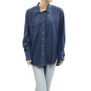 BDG Urban Outfitters Denim Shirt Tunic top Buttondown Blue Cotton S NWD 276239